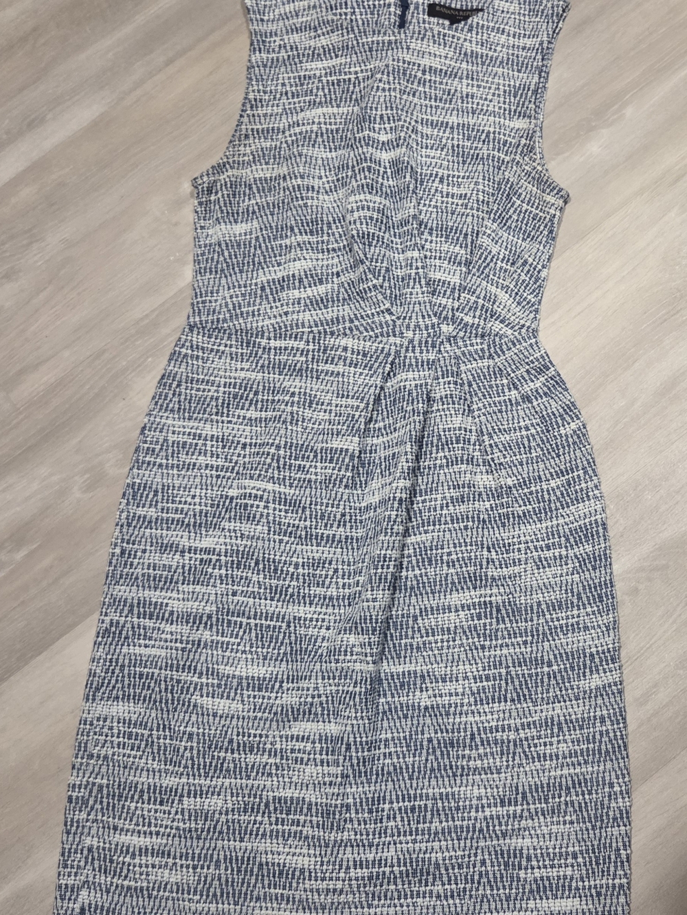 Banana Republic Navy and White Patterned Sleeveless Sheath Dress Size 0